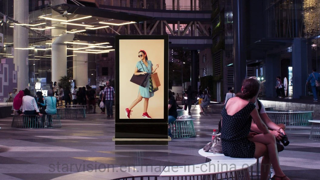 Free-Standing LCD Screen Portrait Display Advertising Mupi Digital Signage for Airport