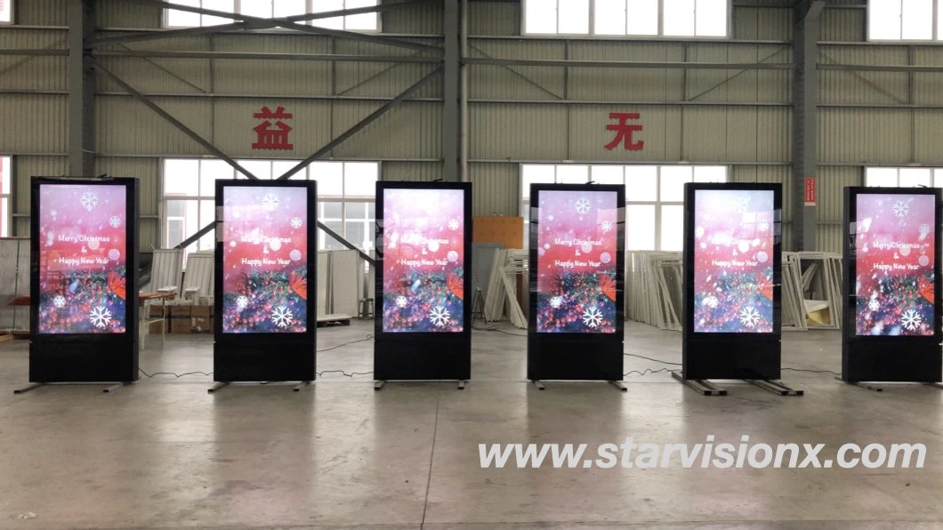 Free-Standing LCD Screen Portrait Display Advertising Mupi Digital Signage for Airport